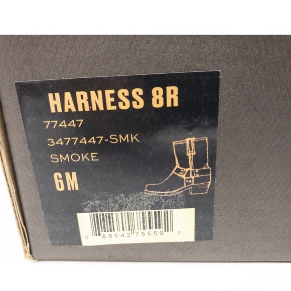 Frye Smoke Harness 8R Leather Distressed Square Toe Ankle Boots 6 - Picture 8 of 8